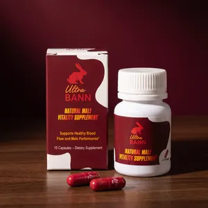 Ultra Bann box and bottle on a walnut table
